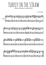 Téléchargez l'arrangement pour piano de la partition de folk-americain-turkey-in-the-straw en PDF